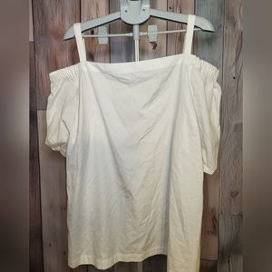 Lauren Ralph Lauren, white off the shoulder cotton blouse 2X cotton